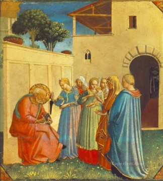 フラ・アンジェリコ Painting - 洗礼者聖ヨハネの命名 ルネサンス フラ アンジェリコ